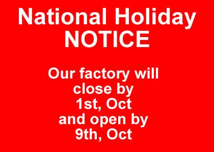 National holidays notice from Custom scarf factory