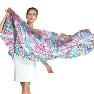 custom printed silk scarf