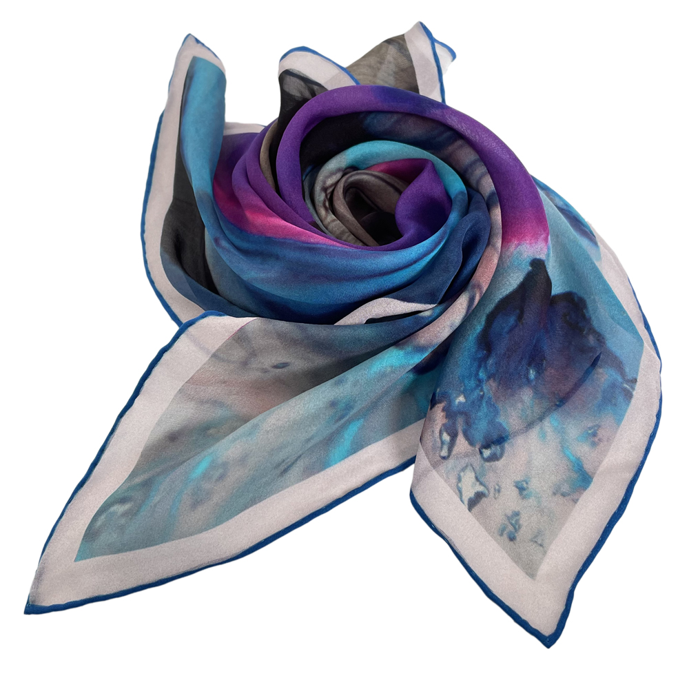 custom logo silk scarf