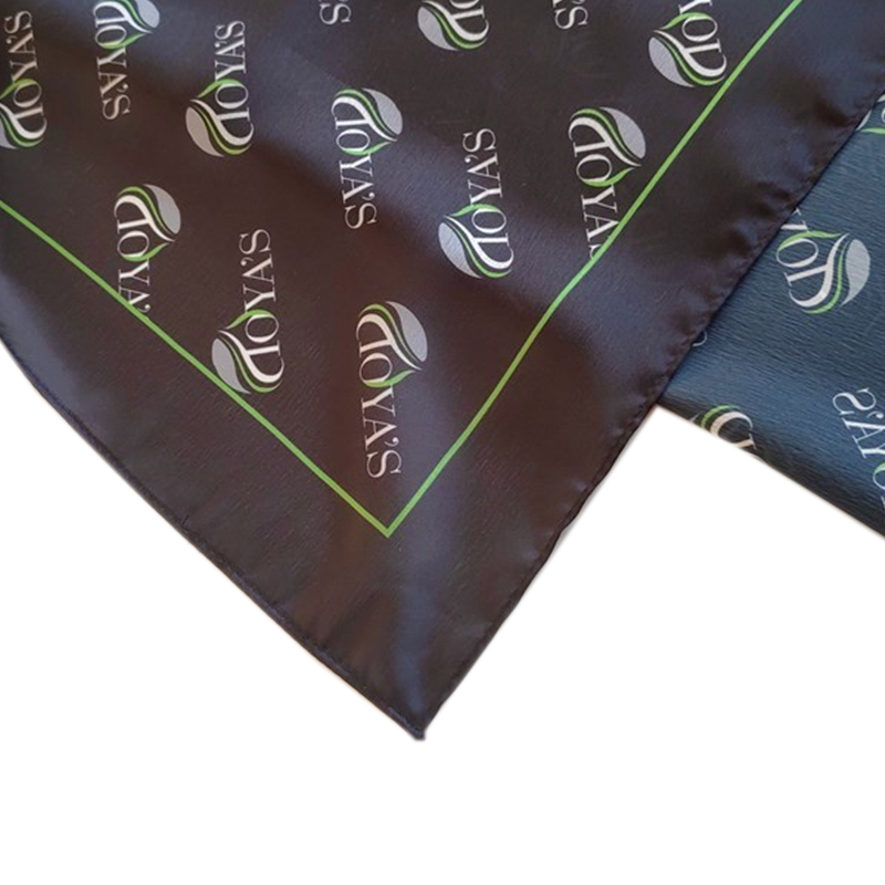 custom logo silk scarf