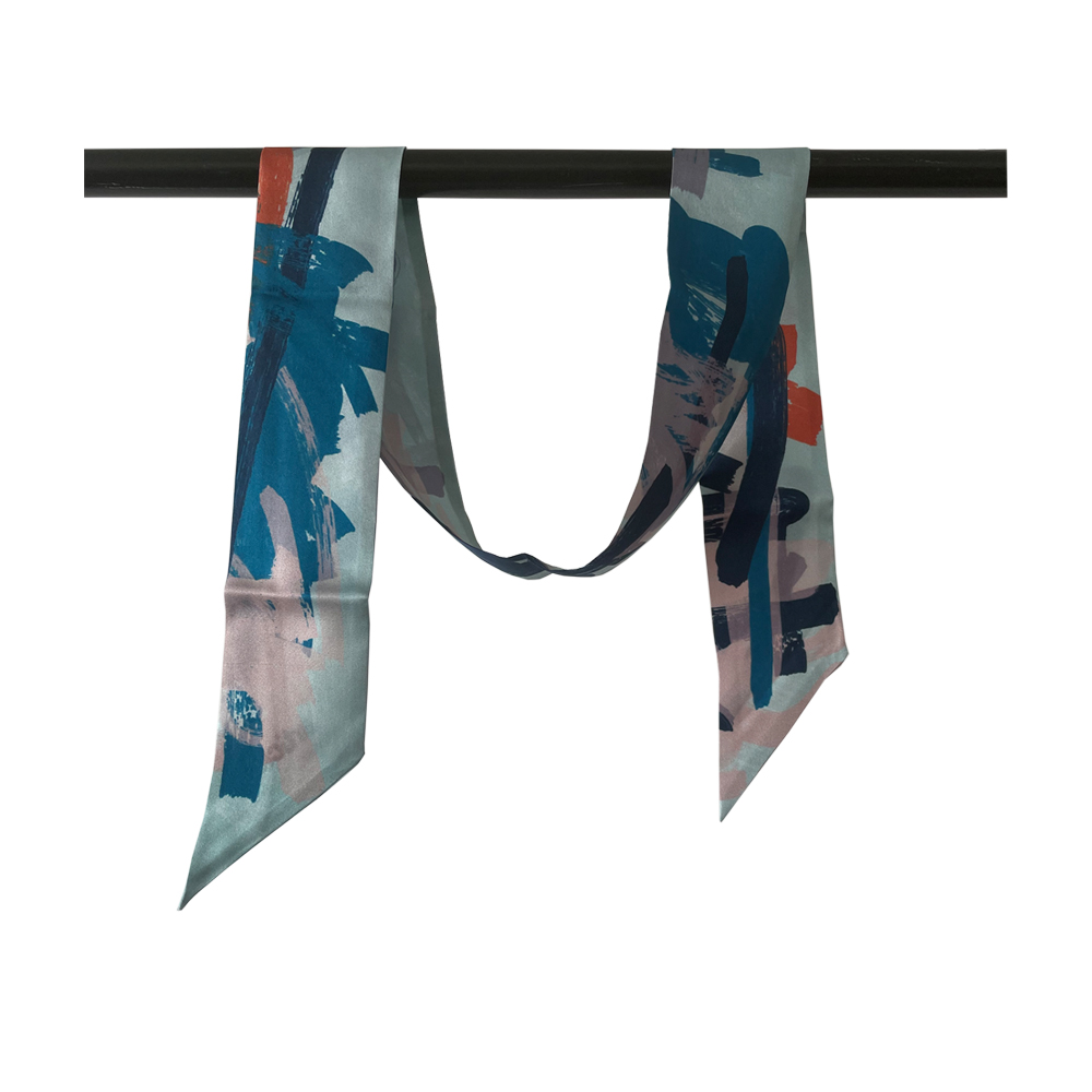 high end quality custom silk twilly scarf Art printed on scarves