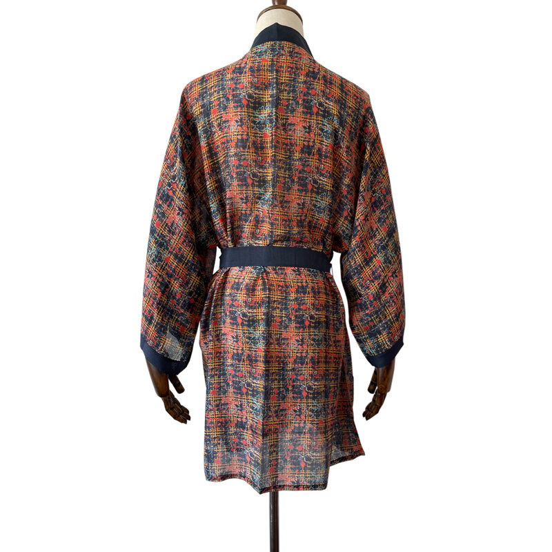 Custom kimono maker custom design printed bathrobe kimono cardigan short robe buy
