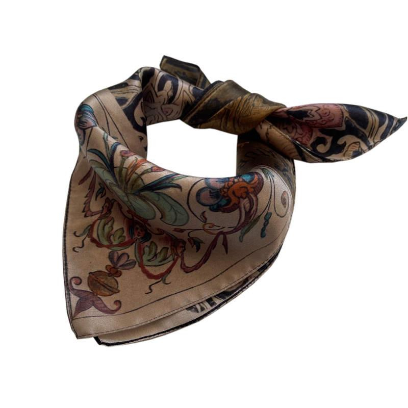 Silk scarf company custom design silk bandana head scarf printing with logo for sale