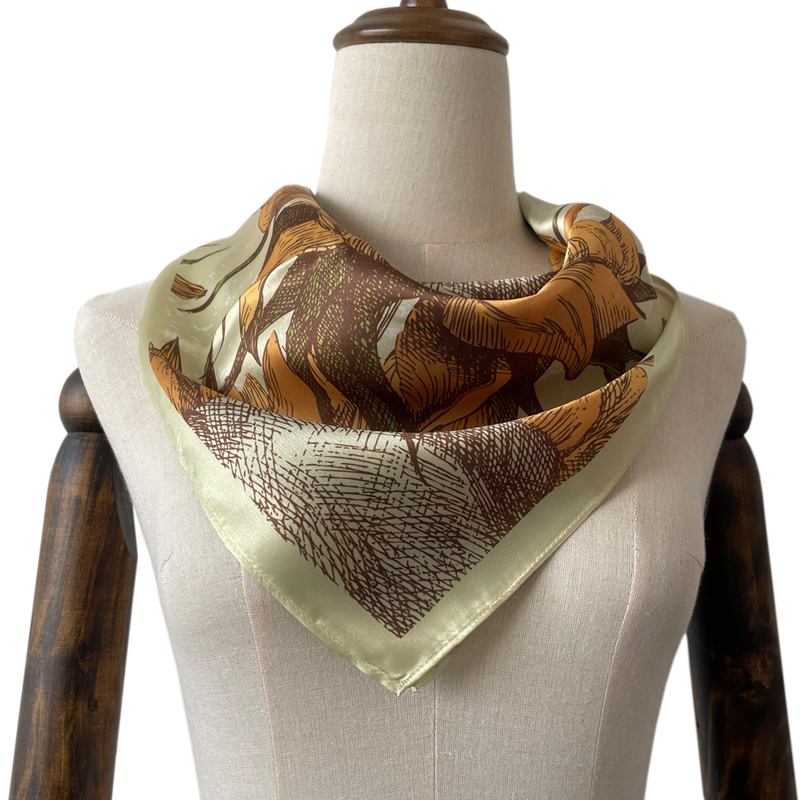 Custom logo design made silk head bandana scarf printing bulk wholesale