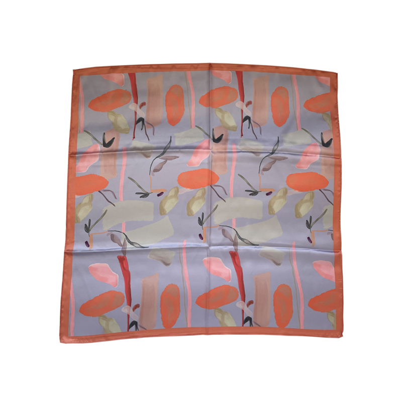 custom digital print silk bandana head scarf with logo for sale
