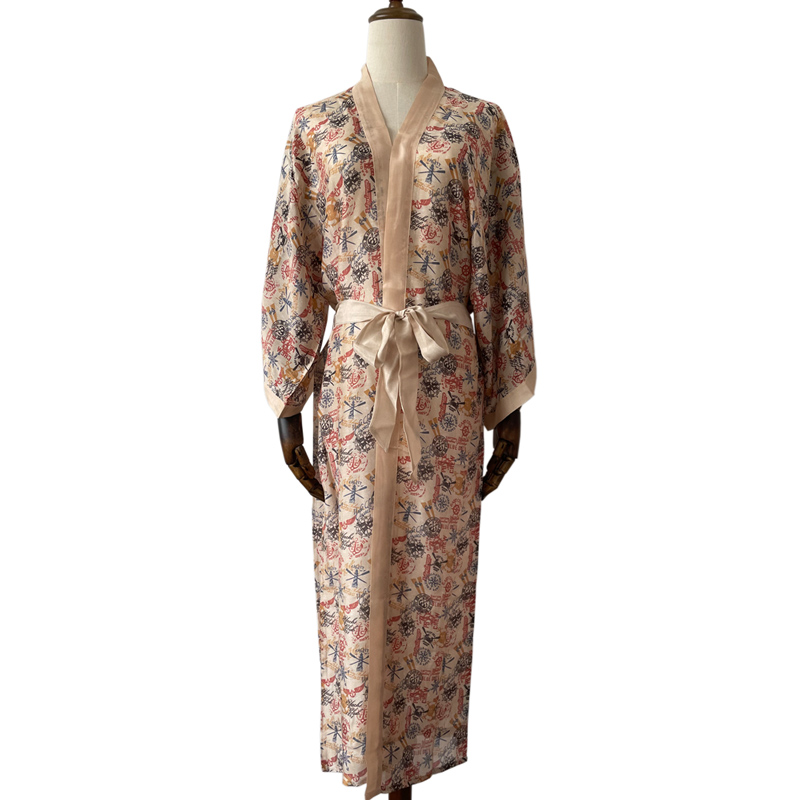 Custom kimono maker custom design made vintage cardigan kimono long robe dress for sale bathrobe kimono female