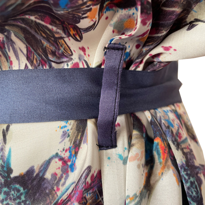Kimono maker wholesale custom designs digital printed silk kimono cardigan female bathrobe dress