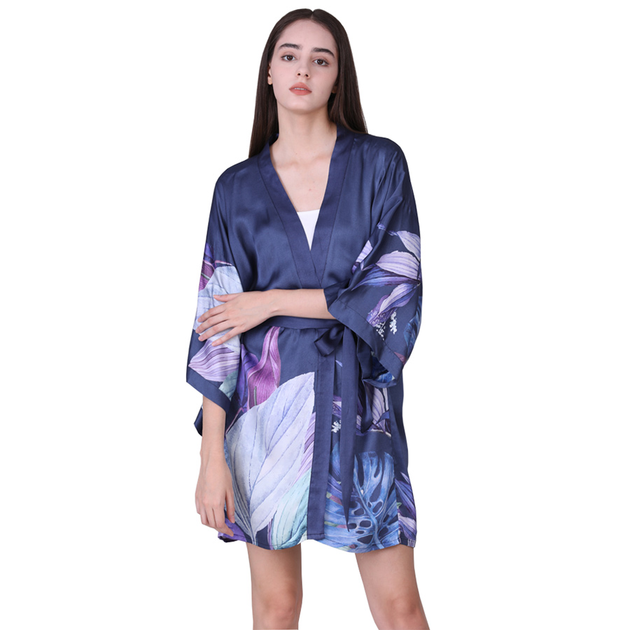Kimono maker custom photo designs digital print silk kimono female robe cardigan dress 