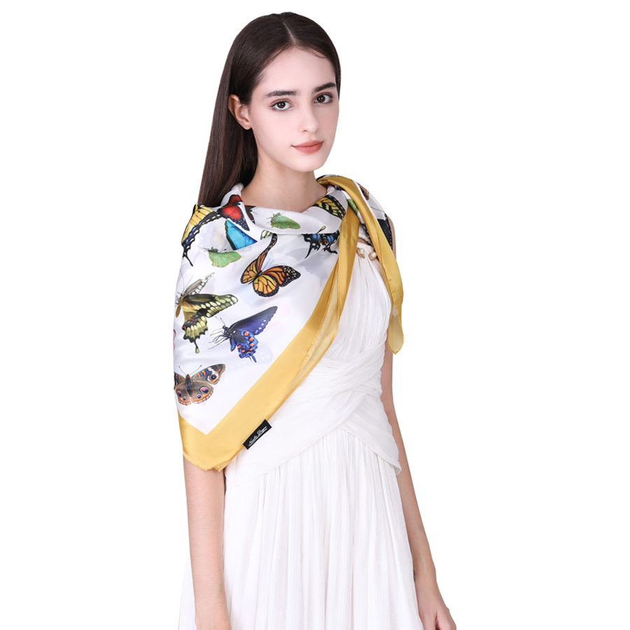 MOQ with only 50 pieces custom silk scarf company wholesale custom silk bandana scarf bulk
