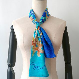custom printed silk ponytail scarf